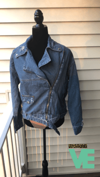 Image 4 of Biker Style Denim Jacket