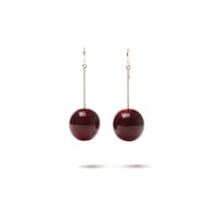 Image 1 of SMALL TAC TAC EARRINGS _ BURGUNDY