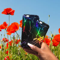 Black Holographic Marble Case