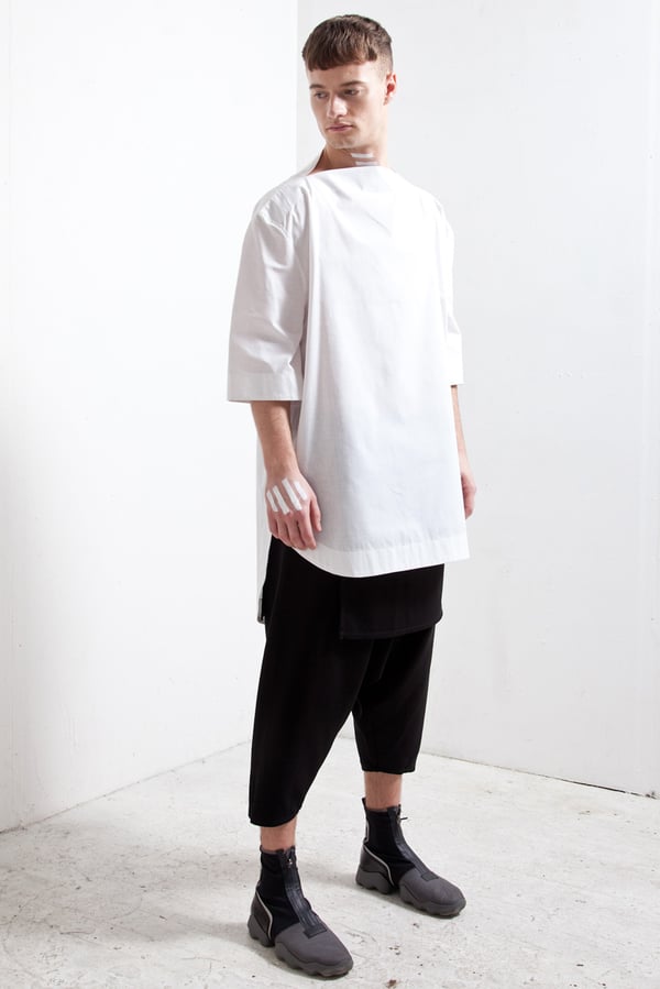 SPLIT NECK SHIRT WHITE