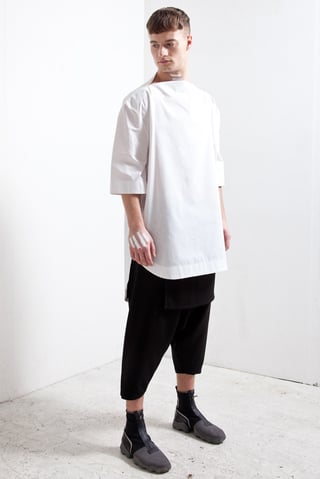 SPLIT NECK SHIRT WHITE