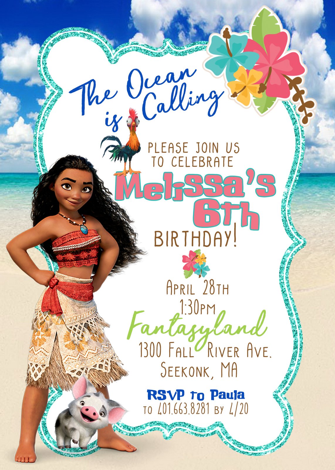 Free Printable Moana Birthday Invitations - Printable Word Searches