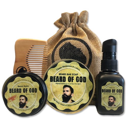 Image of Vulcan KIT | 1oz Beard Balm + 1oz Oil + 2oz Bar Soap + Comb & Sack