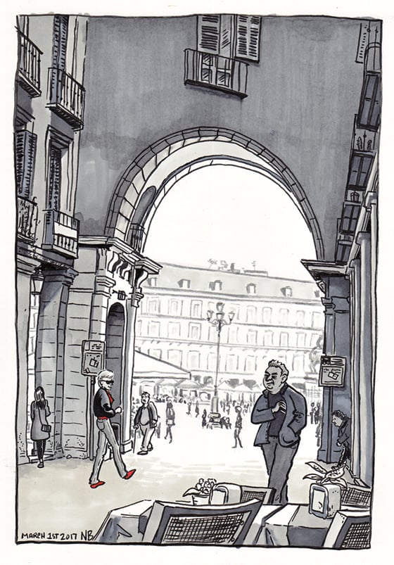 Image of Print: Entrance to Plaza Mayor, March 2017