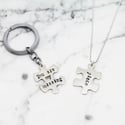 Personalised Puzzle Piece Necklace Key ring Set