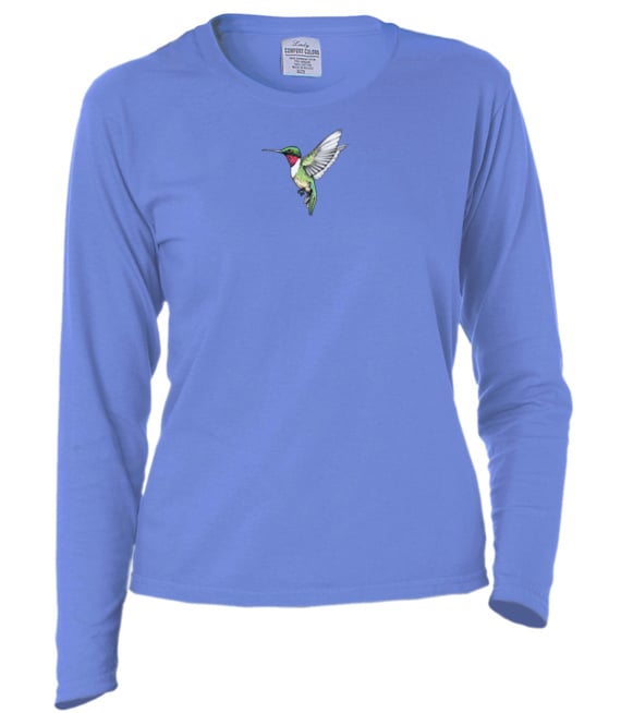 Hummingbird ladies dyed longsleeve t-shirt / Coyote Graphics