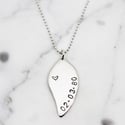 Personalised Leaf Sterling Silver Necklace