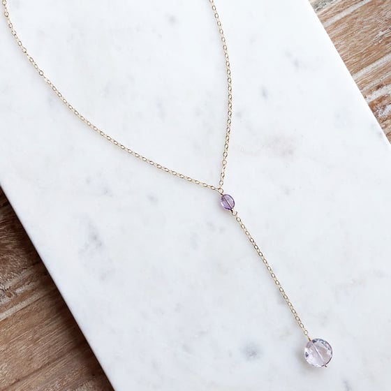 Image of Gemstone Lariat Necklace