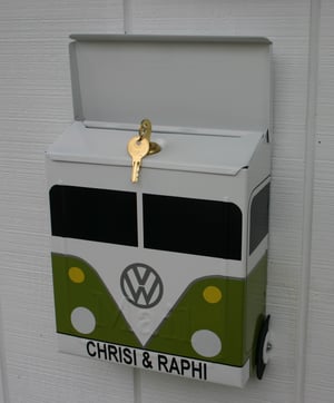 Image of Eden Green Split Window VW Bus Mailbox by TheBusBox - Choose your color