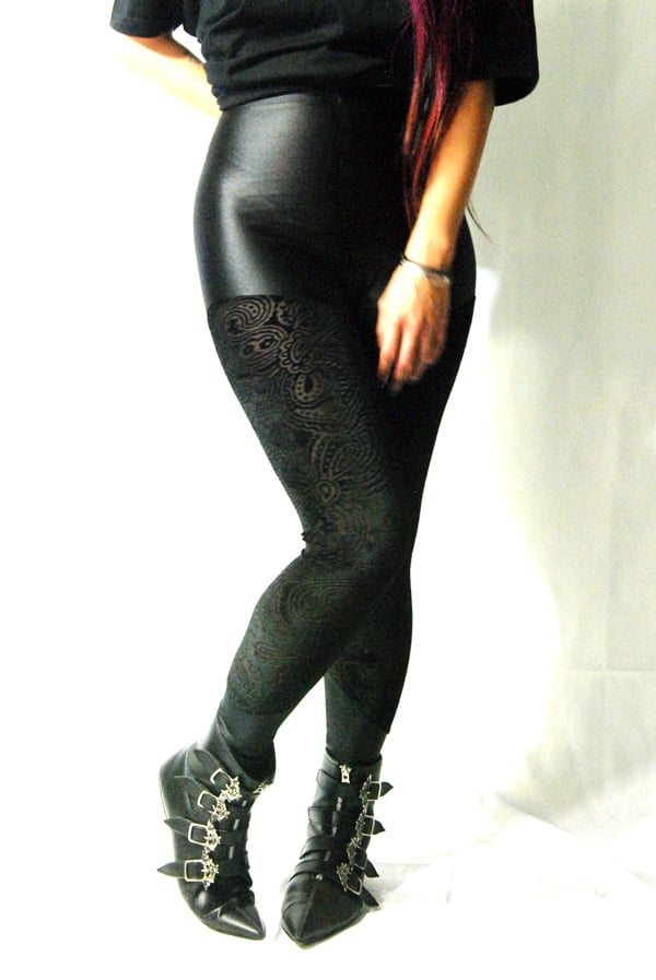 Velvet burnout leggings sale