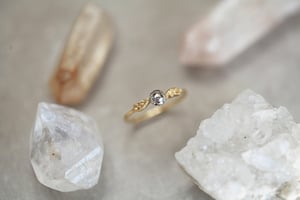 Image of 18ct yellow gold & platinum, 3mm rose-cut diamond ring