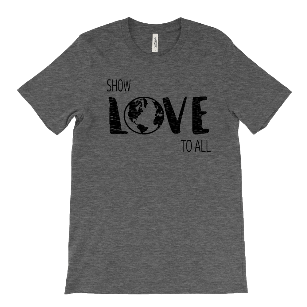 Image of Unisex 'Show Love to All' T-Shirt DEEP HEATHER