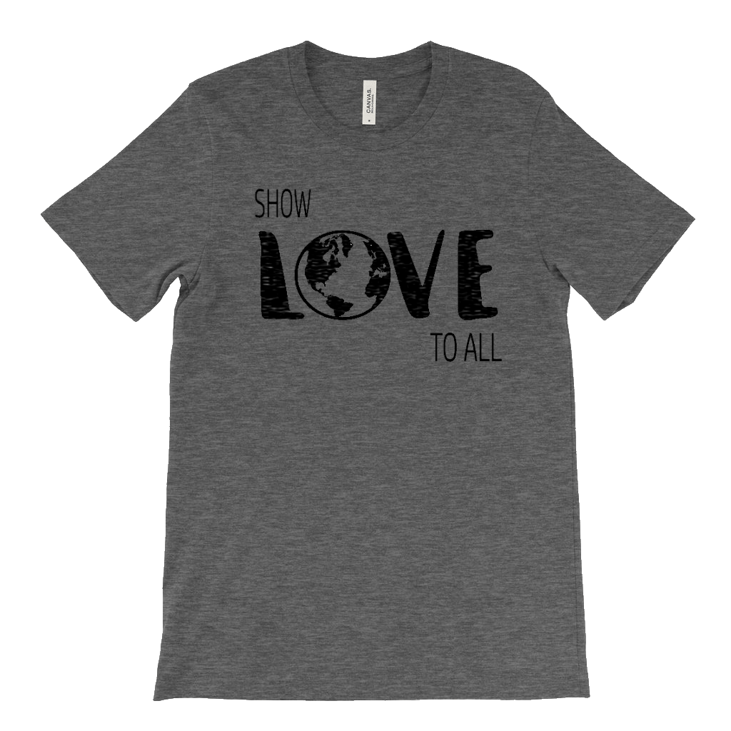 Image of Unisex 'Show Love to All' T-Shirt DEEP HEATHER