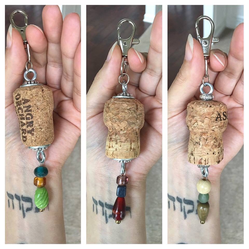 Wine deals cork keychain