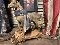 Image 3 of #2 ...Americana Horse Pull Toy ~ Olde Sentinel Print ~ 