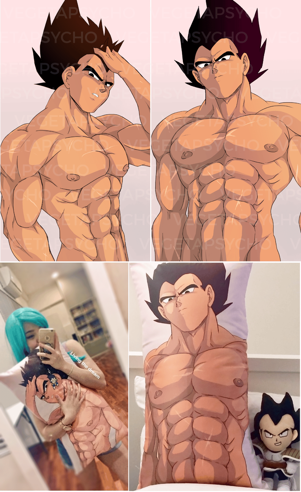 Vegeta Body Pillow Vegetapsycho Body Pillows