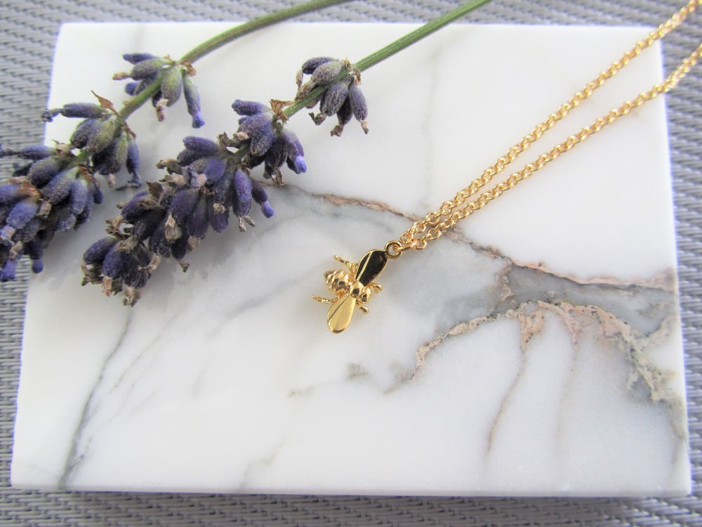 Image of Delicate Gold Bee Necklace