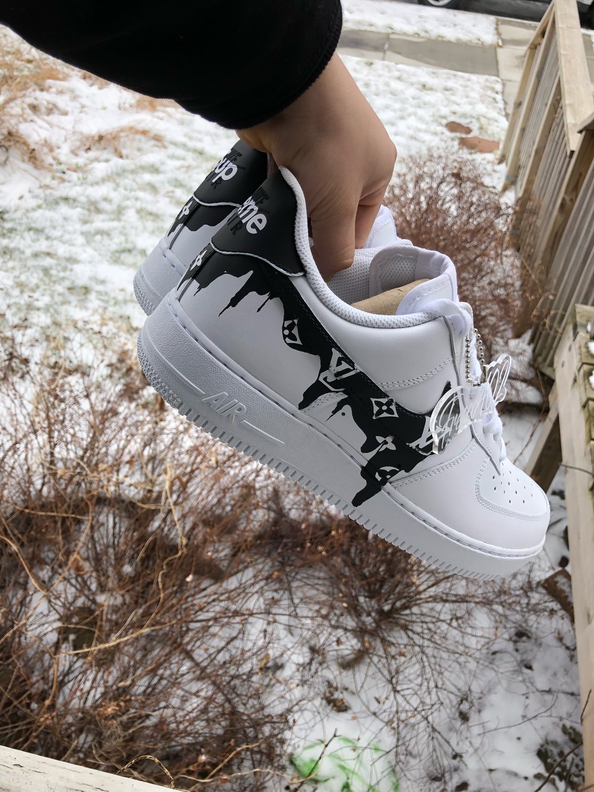 Custom Nike Air Force 1 - Brown LV Monogram Print