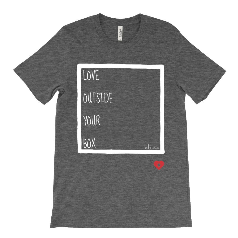 Image of Unisex 'Love Outside Your Box' T-Shirt DEEP HEATHER