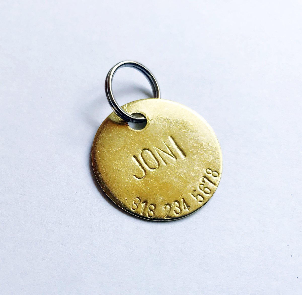 Custom Hand Punched Brass Tag Hand Stamped Key Tag Key Fob Pet Tag