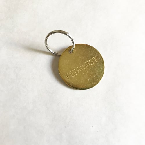 Image of FEMINIST  Large Brass Keychain