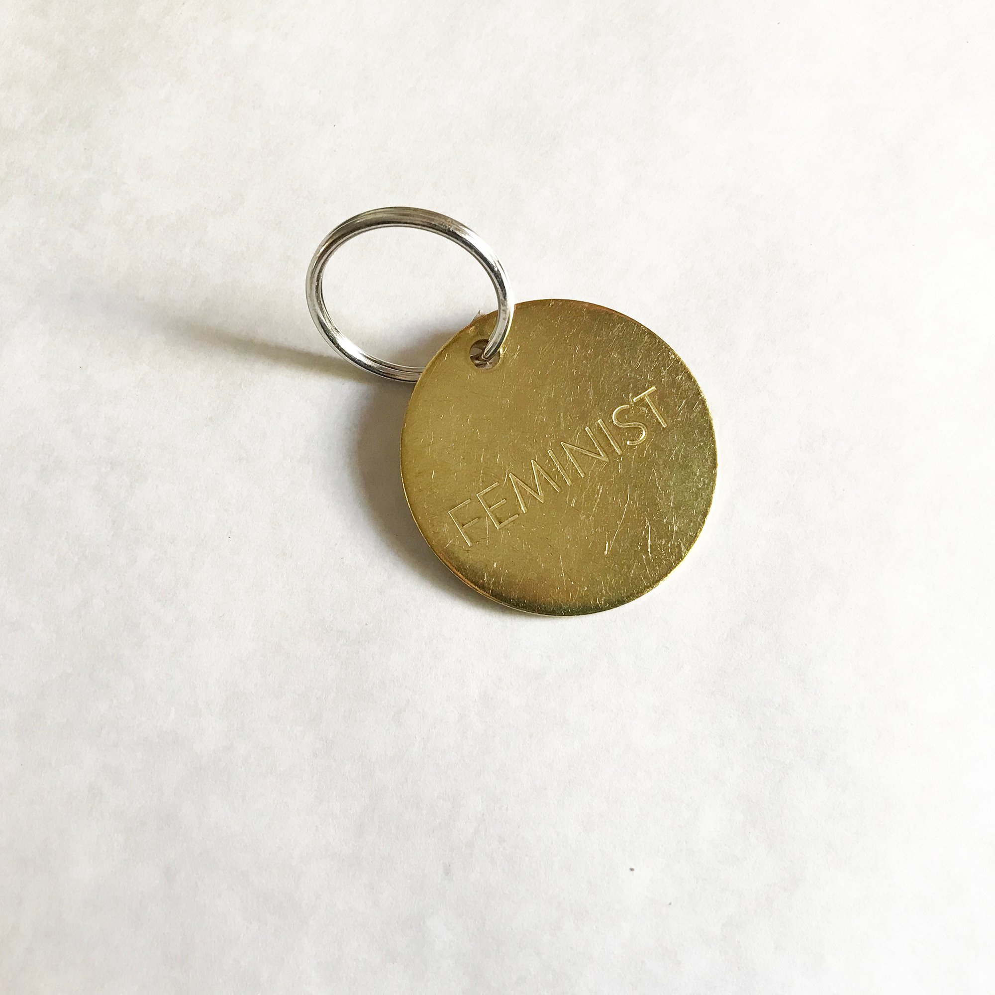 large brass o ring keychain