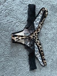 Image 1 of Cheetah lace thong