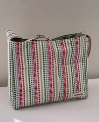 Image 1 of Green Striped Crossbody Bag