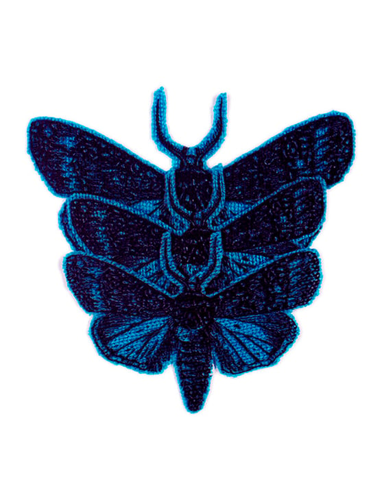 Image of Iron-on Cashmere Moths -  Dark Turquoise