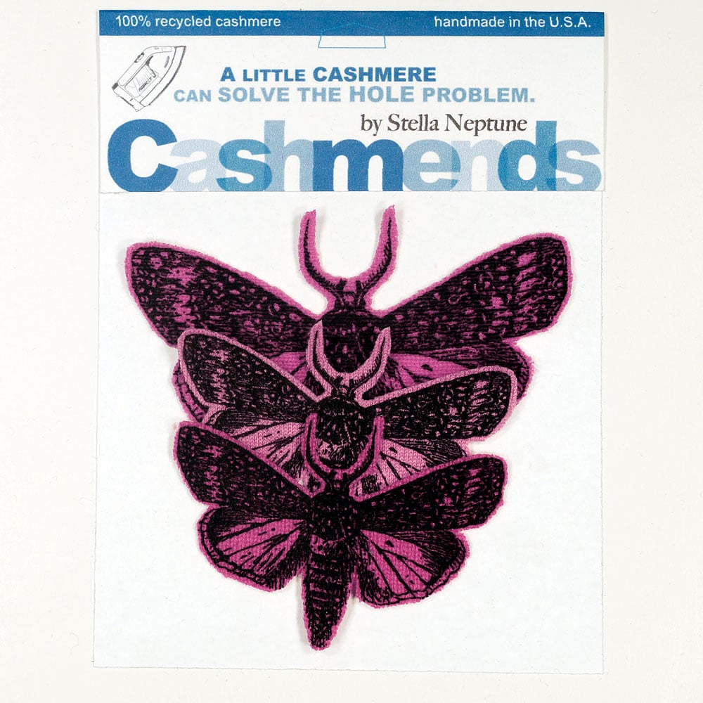 Image of Iron-on Cashmere Moths - Triple Pink