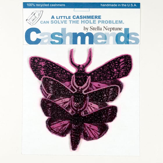 Image of Iron-on Cashmere Moths - Triple Pink