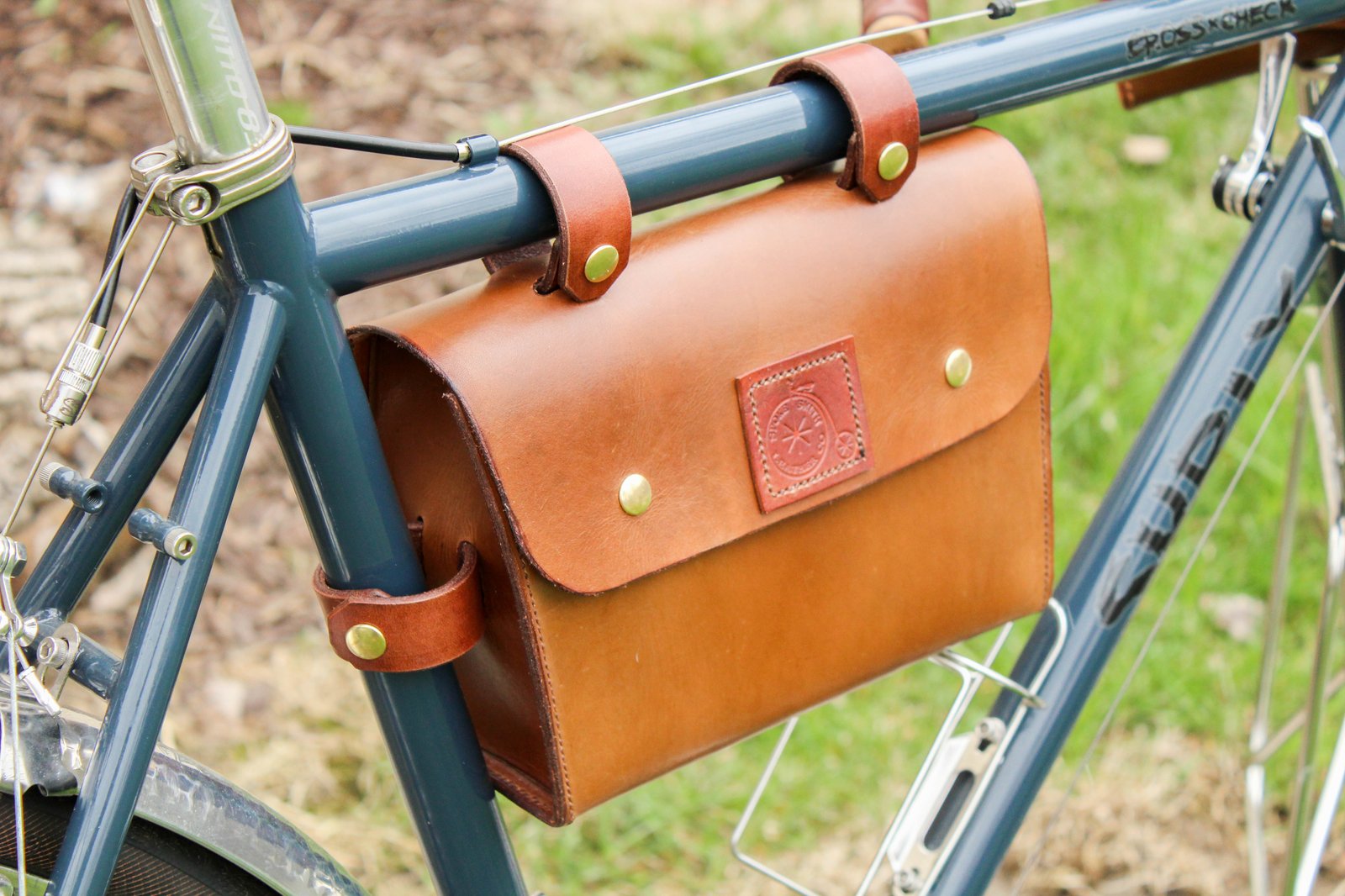 leather bike frame bag