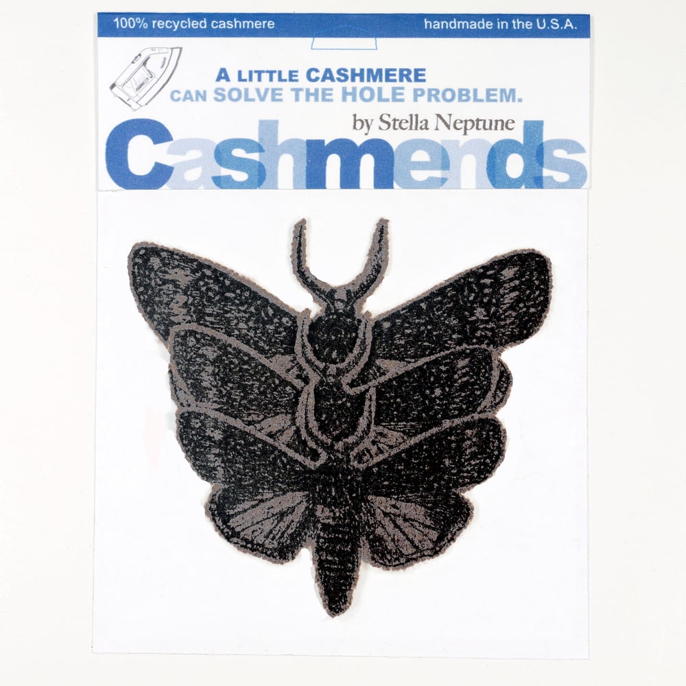 Image of Iron-on Cashmere Moths - Medium Heather Brown