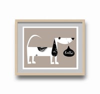 Image 2 of Hello! Pup Print - Language Class Friends Giclee