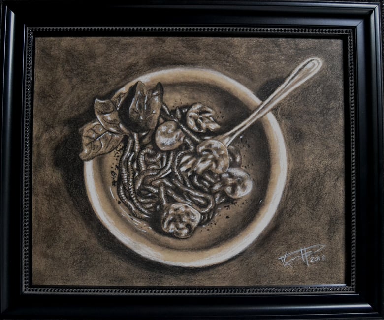 Image of "Delicatessen" Charcoal Drawing