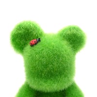 Image 2 of 8" Qee Love Green Bear - Faux Flock