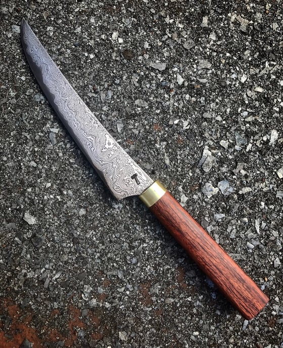 Image of Damascus steel boning knife