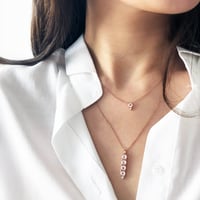 Image 3 of Winter Forest Morganite Bar Necklace