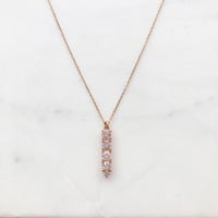Image 1 of Winter Forest Morganite Bar Necklace