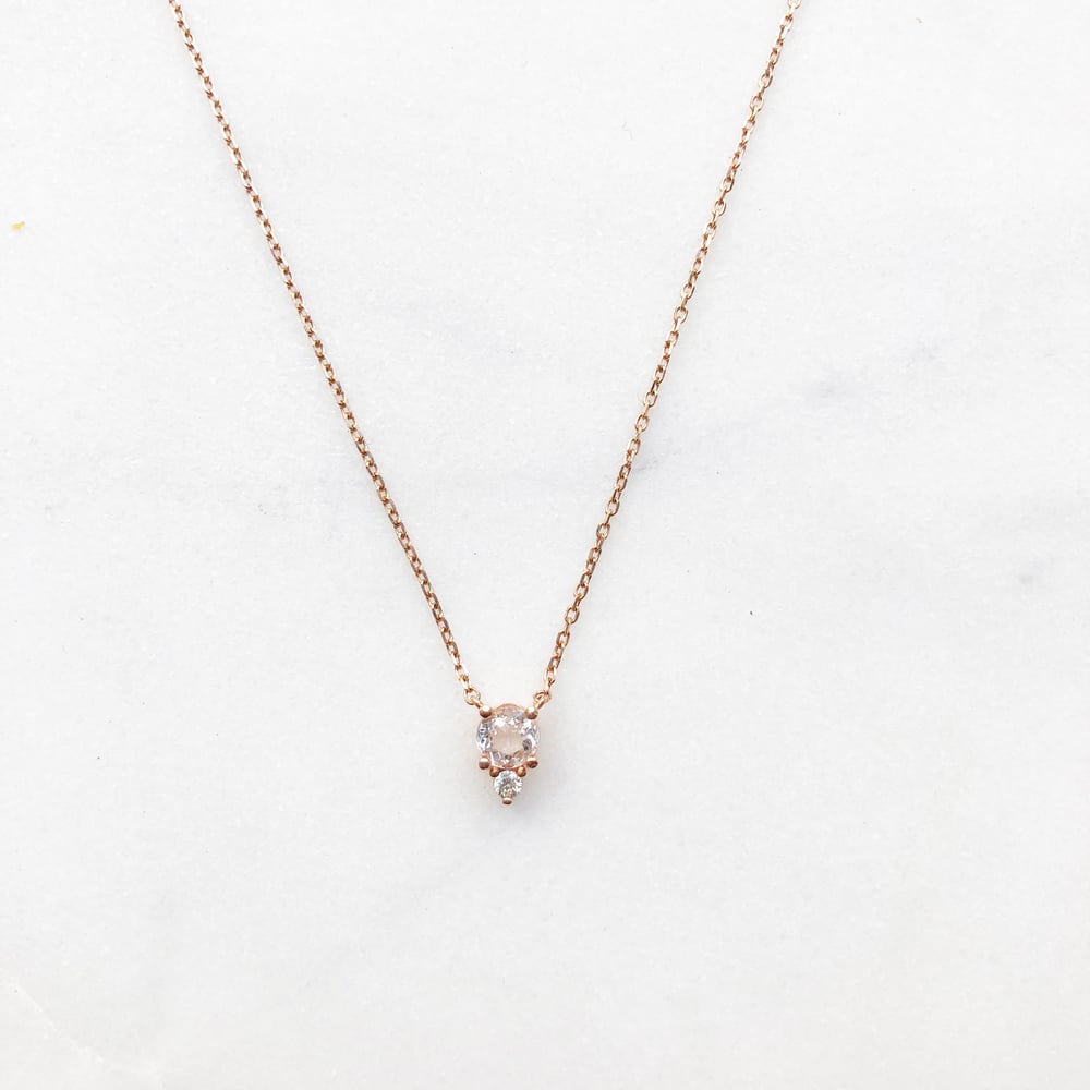 Image of Morganite Solitaire Necklace