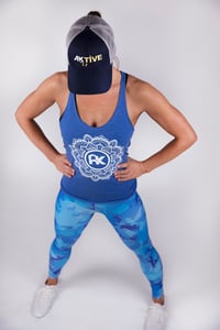 Image 2 of Women's Mandala Logo Tank - Blue/White