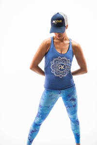 Image 3 of Women's Mandala Logo Tank - Blue/White