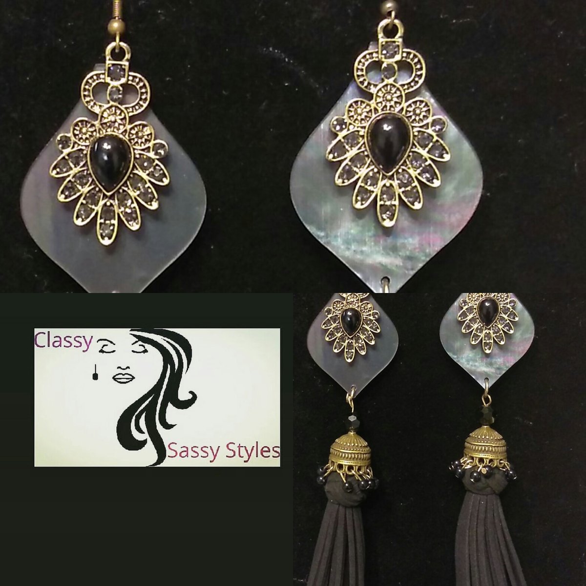 Image of Midnight Pearl chandelier earrings