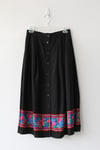 Image of SOLD Vibrant Floral Trim Button Up Skirt