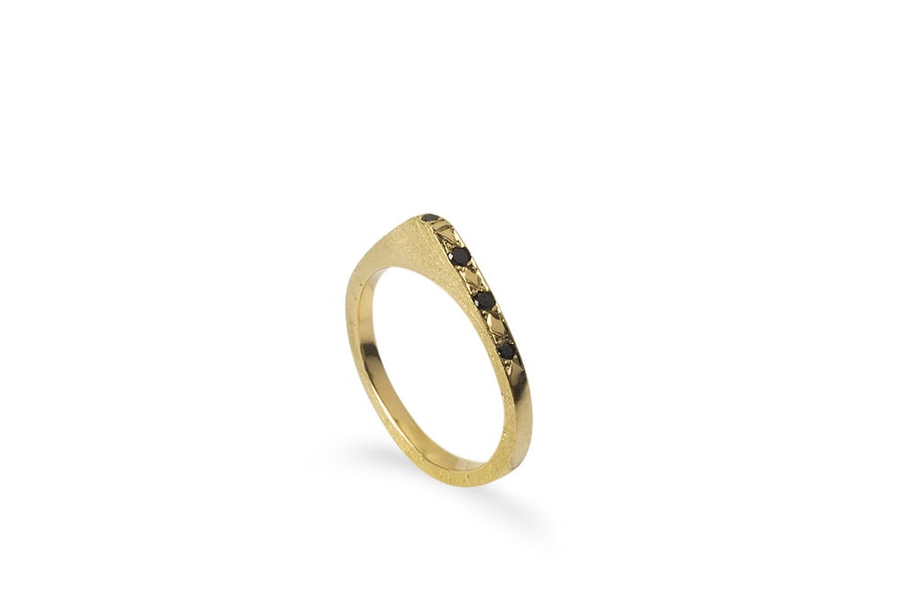 Image of Blade Black Diamonds Ring
