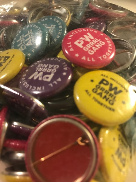 Image of PWGrrrlGang button badges