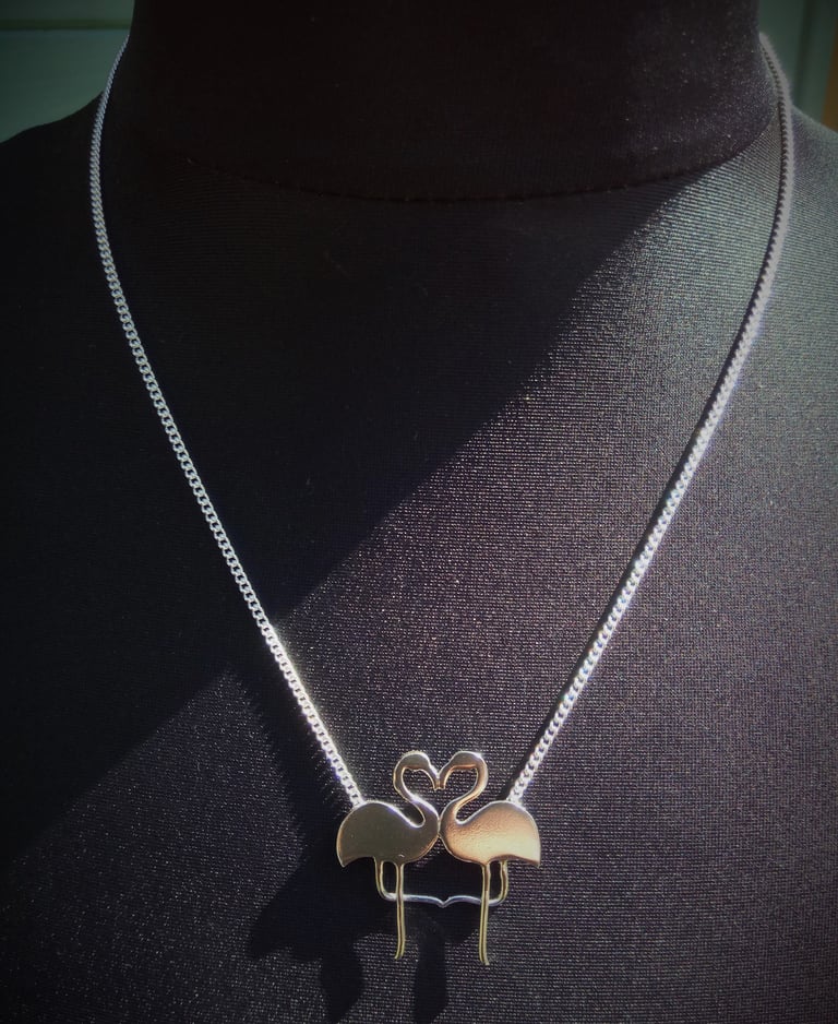Kissing Flamingo Necklace Image 3