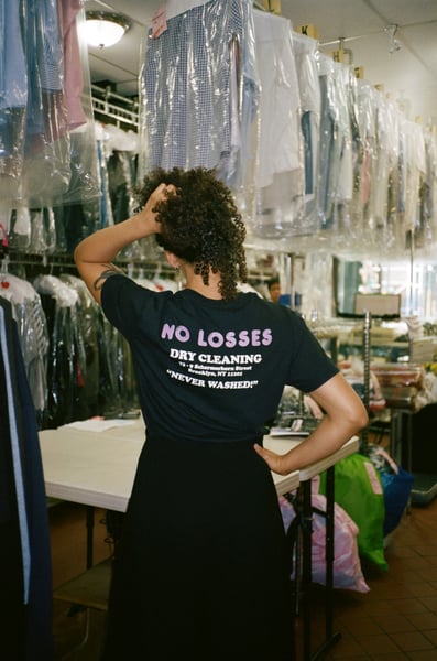 Image of NO LOSSES "DRY CLEANING" TEE - BLACK