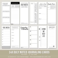 Image 1 of 3x8 Duly Noted Journaling Cards (Digital)