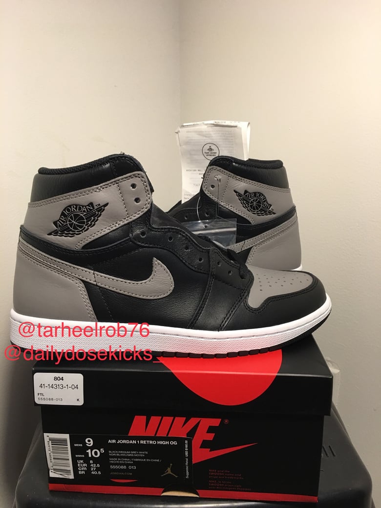 Image of Air Jordan 1 Retro Hi OG Shadow *FREE SHIPPING